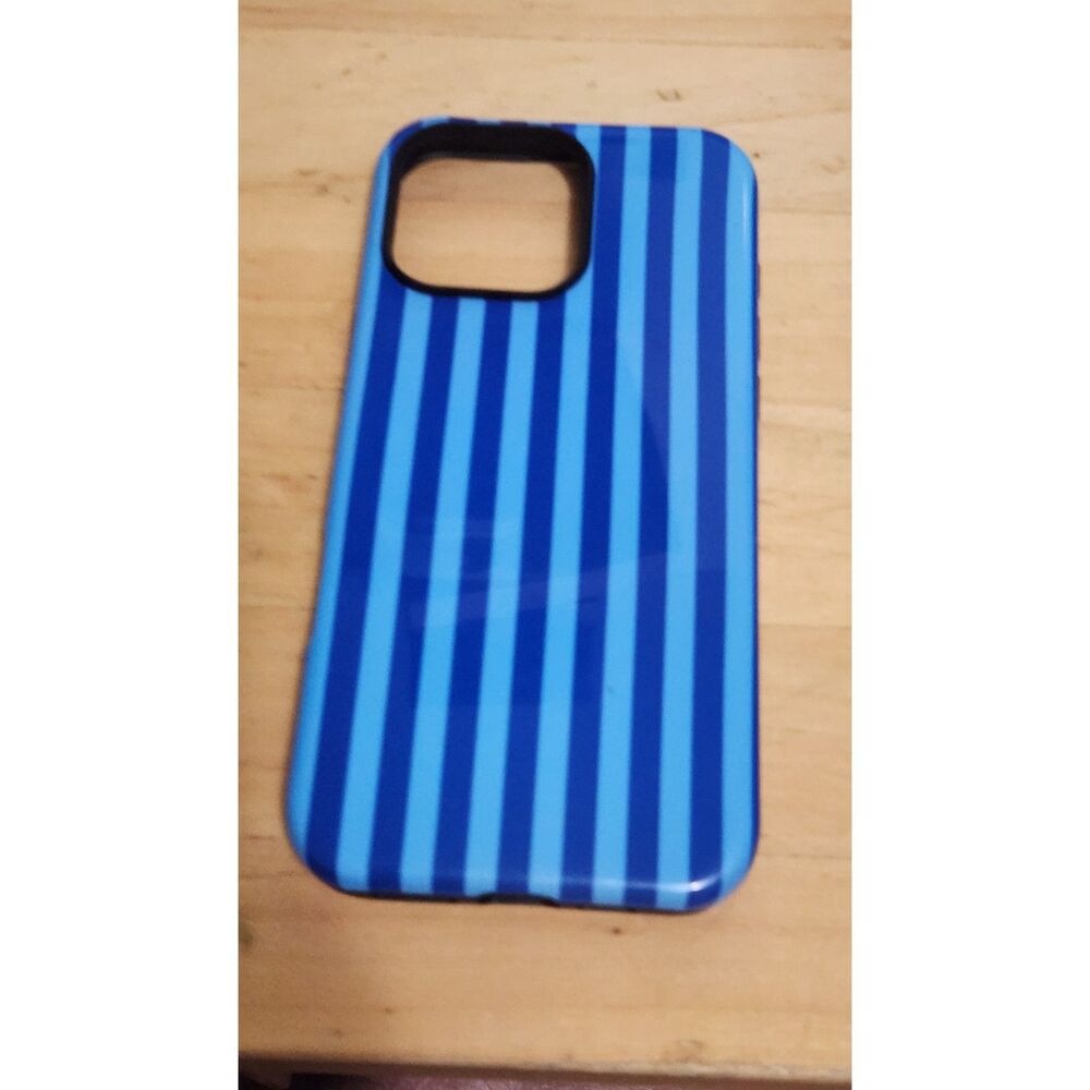 Stripe Blue Phone Case | iPhone 16 Pro | Sleek Aesthetic Modern Cool Design